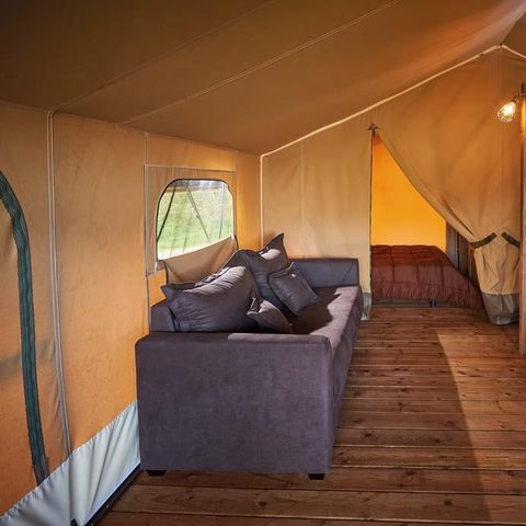 Canvas and wooden tent 6 persons - Lodge Kenya Vintage Confort 46m² - 2 bedrooms + covered terrace 4/5 pers