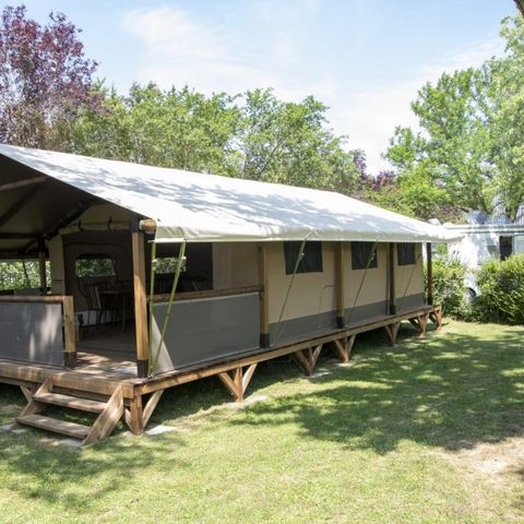 Canvas and wooden tent 6 persons - Lodge Kenya Vintage Confort 46m² - 2 bedrooms + covered terrace 4/5 pers