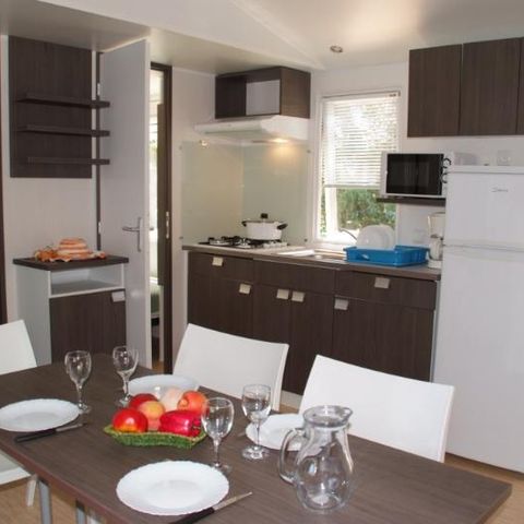 Mobile home 6 persons - Comfort mobile-home 29m² 3 bedrooms + covered terrace - without tv - without air-conditioning 6 pers