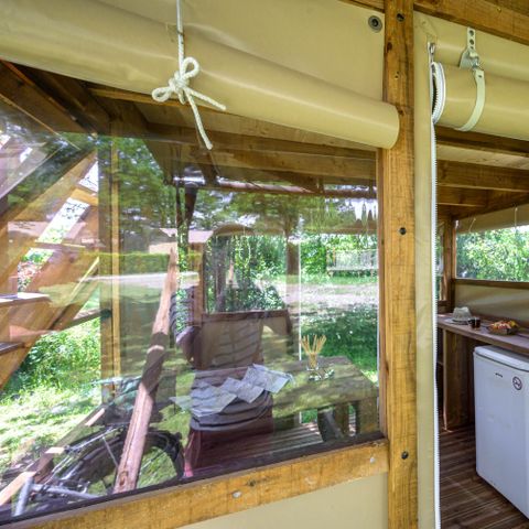 Canvas and wooden tent 2 persons - Bivouac perched Cyclo 8m² 1 room ( without sanitary) 2 pers