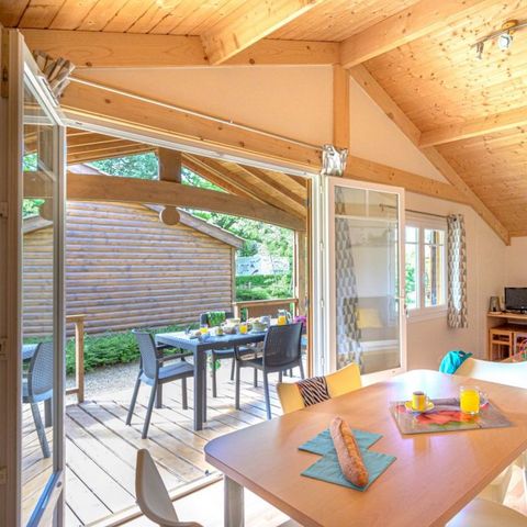 Chalet 5 persons - Chalet Premium 35m² 2 bedrooms + covered terrace + air conditioning + TV + LV 5 pers