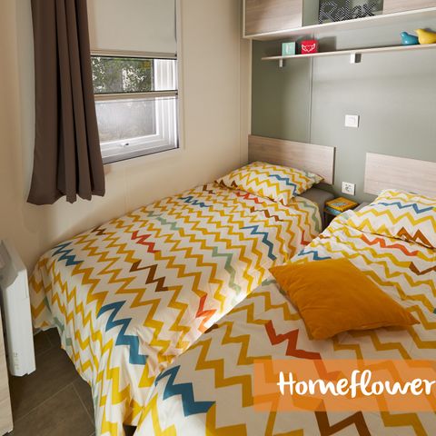 Mobile home 6 persons - COTTAGE Premium 35m² 3 bedrooms + TV + Dishwasher + air conditioning + XL semi-covered terrace 1/6 pers