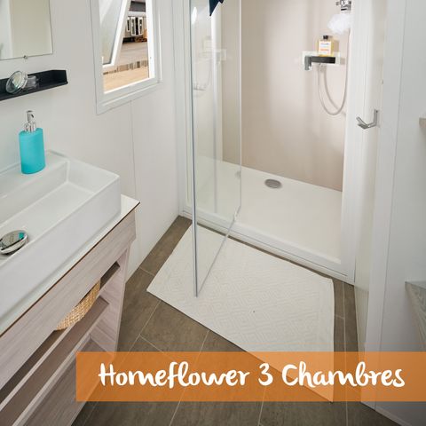 Mobile home 6 persons - COTTAGE Premium 35m² 3 bedrooms + TV + Dishwasher + air conditioning + XL semi-covered terrace 1/6 pers