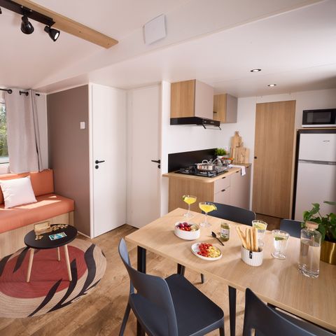 Mobile home 6 persons - COTTAGE Premium 3ch 35m² 3 bedrooms + TV + Dishwasher + air conditioning + plancha + XL terrace