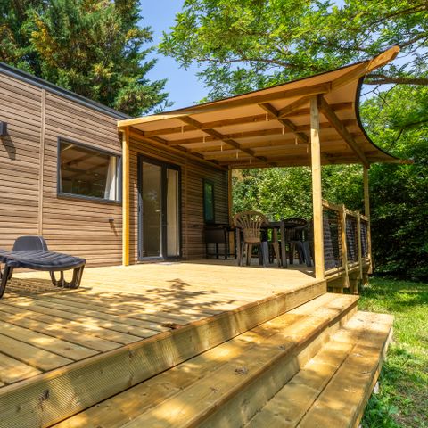Mobile home 6 persons - COTTAGE Premium SPA private 35m² 3 bedrooms + TV + Dishwasher + air conditioning + plancha + XL terrace