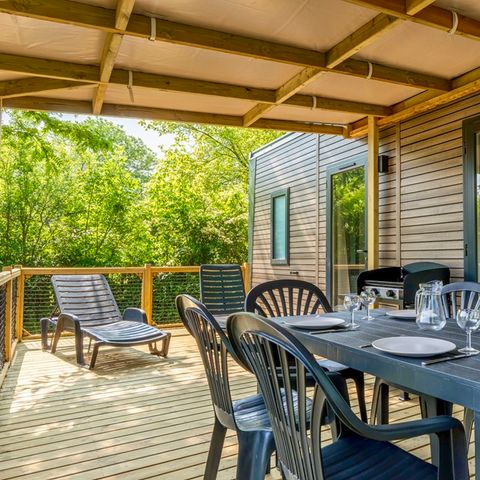 Mobile home 4 persons - COTTAGE Premium 2 bedrooms 2 bathrooms 35 m2 +TV + Dishwasher + air conditioning + plancha + XL terrace