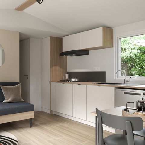 Mobile home 4 persons - COTTAGE Premium 2 bedrooms 2 bathrooms 35 m2 +TV + Dishwasher + air conditioning + plancha + XL terrace