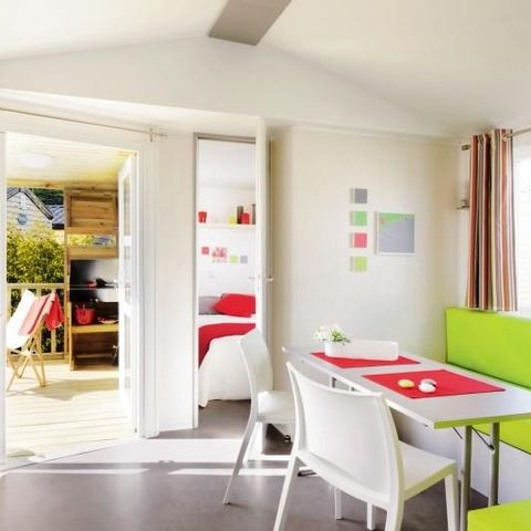 Mobile home 4 persons - Le Châtaignier Dimanche 29m² (2 bedrooms) + integrated terrace + TV, free WIFI* 4 pers.