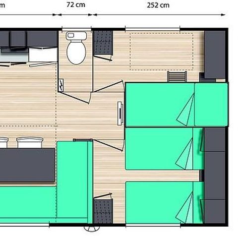 MOBILE HOME 6 people - Mobile-home Le Platane (3 bedrooms) RIVER FRONT - Large terrace - TV