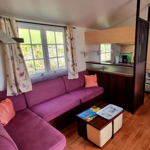 MOBILE HOME 6 people - Premium 22-28m² - 2 bedrooms + TV + Covered terrace & disposable sheets provided