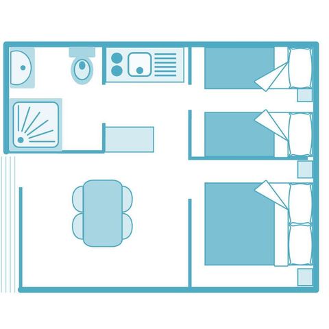 MOBILE HOME 5 people - PAVILION CLASSIC CHALET, 25 m² with air conditioning