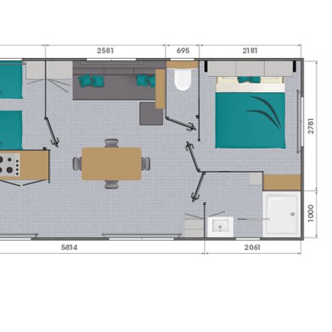 MOBILE HOME 4 people - Premium Loggia 30m² with air conditioning