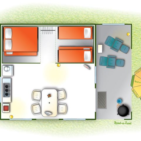TENT 6 people - Nature Tent - 2 bedrooms (no sanitary facilities)