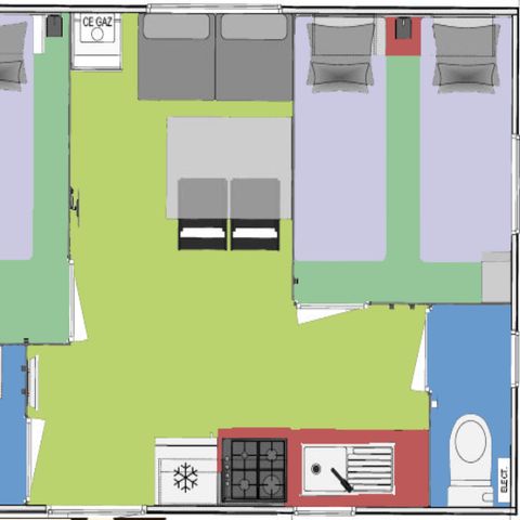 Mobile home 4 persons - Cottage Aubépine