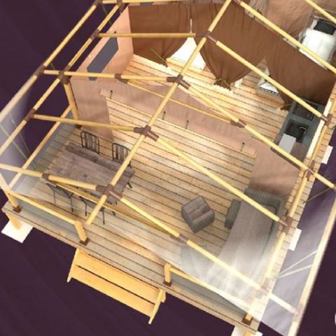 CANVAS AND WOOD TENT 5 people - Lodge Kenya 5 pers - 2 bedrooms