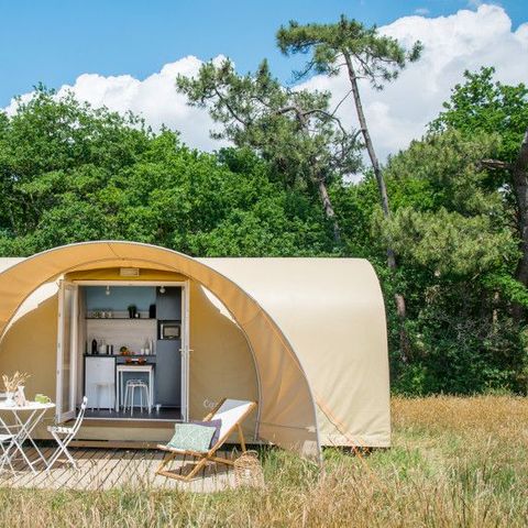 Canvas and wooden tent 4 persons - COCO SWEET without sanitary facilities