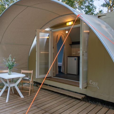 Canvas and wooden tent 4 persons - COCO SWEET without sanitary facilities