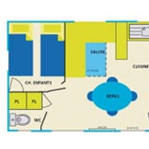 Mobile home 5 persons - Cottage Confort 5 pers 2 bdrms