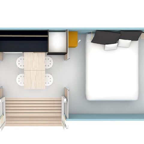 Canvas and wooden tent 2 persons - Bungalow Coco sweet