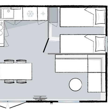 MOBILE HOME 6 people - Mobile home 28m² (2 bedrooms) + large 15m2 semi-covered terrace
