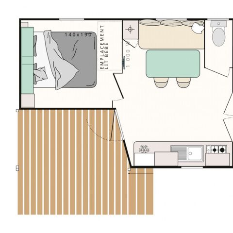 MOBILE HOME 5 people - Mobil-home Evasion 5 people 2 bedrooms 23m² - mobile home for 5 people