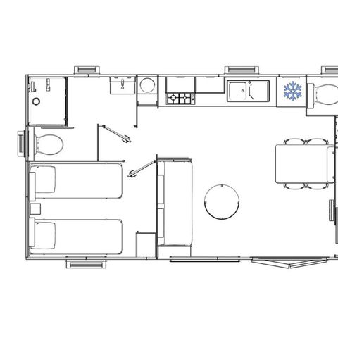 MOBILE HOME 6 people - Comfort mobile home 6 people 2 bedrooms 2 bathrooms