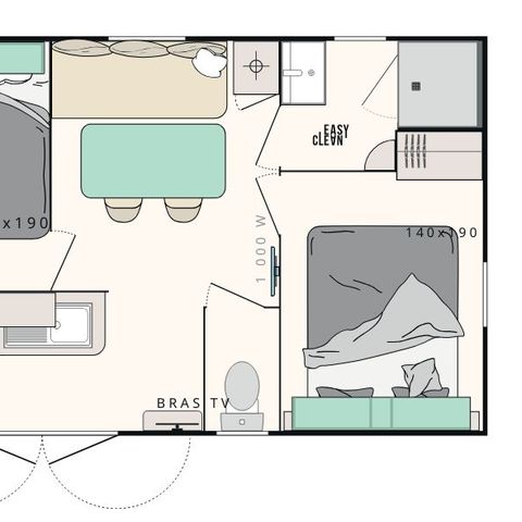 MOBILE HOME 4 people - 4-person 2-bedroom mobile home Cocoon 23m² - mobile home