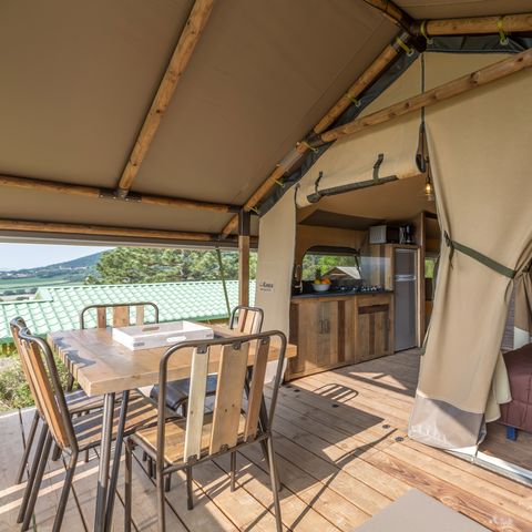 LODGE 5 people - Tente Ecolodge Premium 34m² - 2 bedrooms - covered terrace