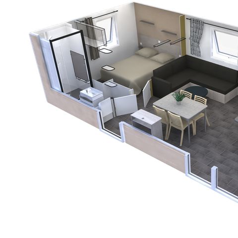 MOBILE HOME 4 people - Premium 33m² - 2 bedrooms - covered terrace