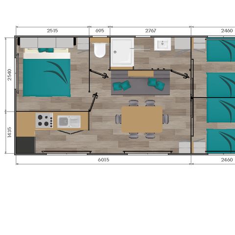 MOBILE HOME 8 people - 3-bedroom mobile home, 34m² surface area