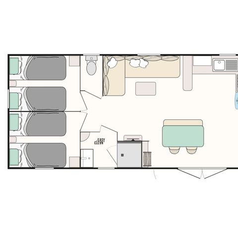 Mobile home 6 persons - 3 bedrooms 2 bathrooms