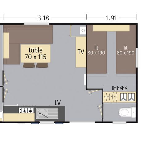 Mobile home 4 persons - 4 pers air conditioning