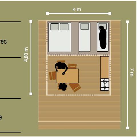 Tent 4 persons - COTTON LODGE NATURE (without sanitary facilities)
