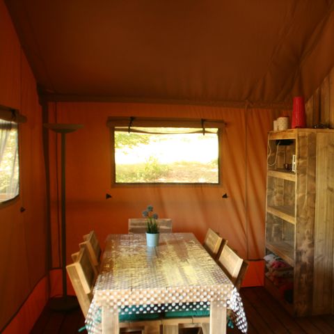 Canvas and wooden tent 5 persons - SAFARI WOODY (without sanitary facilities)