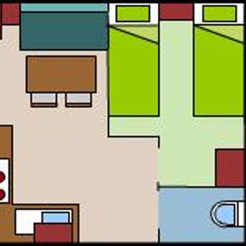 MOBILE HOME 4 people - Comfort Mobile-home VENUS 22m² - 2 bedrooms + 9m² semi-covered terrace