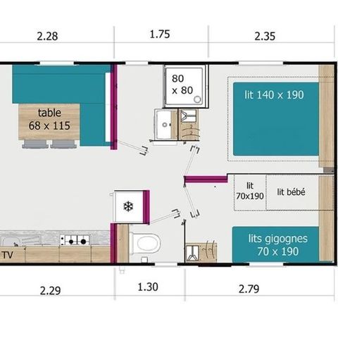 MOBILE HOME 4 people - Lodge 75 comfort