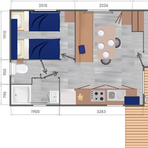 Mobile home 5 persons - Evasion Groix- Pedestrian precinct- 4/5P 2Ch 25m2