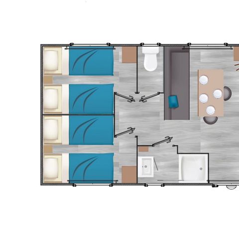 MOBILE HOME 6 people - Confort+ Glénan 6Pers 3Ch 32m2