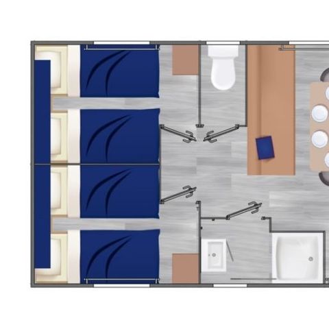 MOBILE HOME 6 people - Evasion Belle Etoile- Pedestrian precinct- 6P 3Ch 32m2