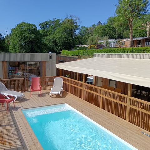 Mobile home 8 persons - NEW// Villa de la Rance Prestige 60m² - 4 bedrooms - 3 bathrooms - Swimming pool - Covered terrace - SPA