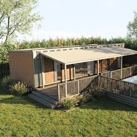 MOBILE HOME 6 people - NEW// Villa de la Rance Prestige 40m² - 3 bedrooms - 2 bathrooms - Swimming pool - Covered terrace