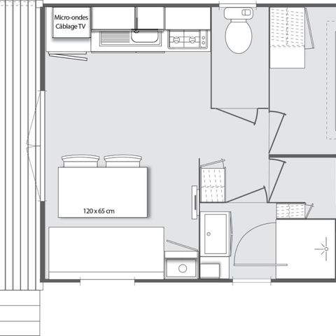 MOBILE HOME 4 people - 2-bedroom mobile home for 1 to 4 people