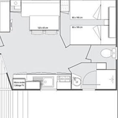 Mobile home 4 persons - SAMOA 29m² - 2 bedrooms - Semi-covered terrace