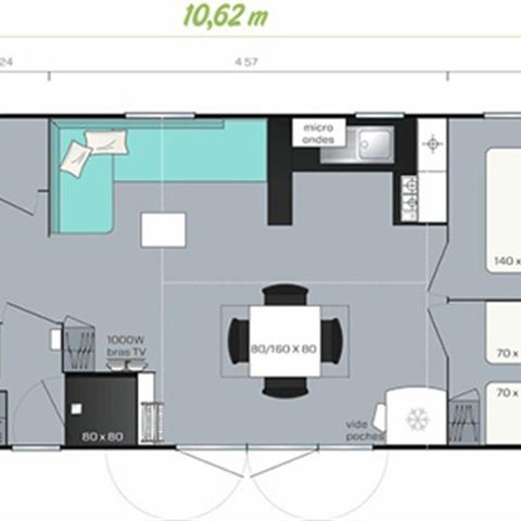 MOBILE HOME 8 people - SMALA 38m² - 4 bedrooms + covered terrace