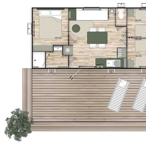 Mobile home 6 persons - Mobile-home Comfort + 3 Bedrooms 6 People