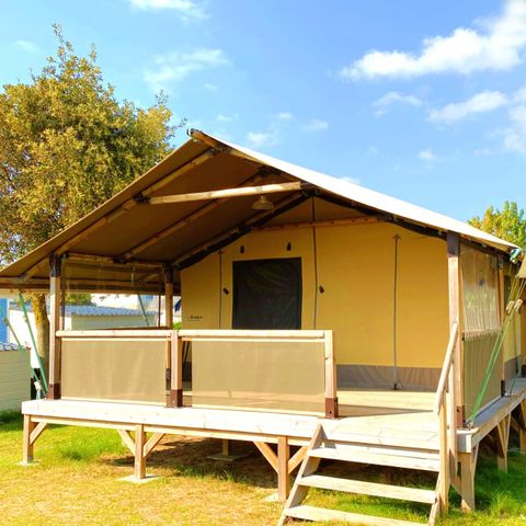 CANVAS AND WOOD TENT 5 people - Lodge Toile Kenya Vintage - 34.5 m² - 2 bedrooms