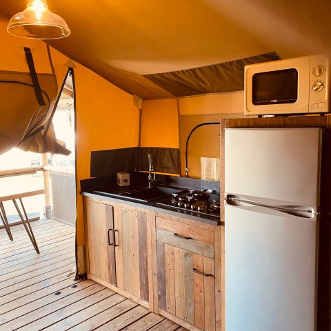 CANVAS AND WOOD TENT 5 people - Lodge Toile Kenya Vintage - 34.5 m² - 2 bedrooms