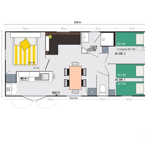 MOBILE HOME 6 people - Comfort - 3 bedrooms