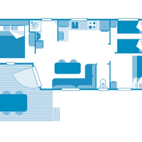 Mobile home 6 persons - Cottage 6p 3ch ***