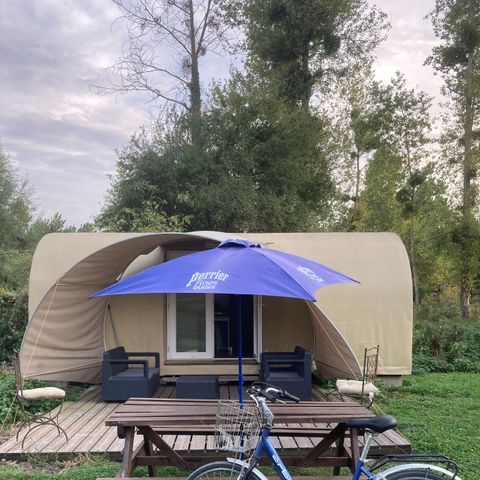 TENT 2 people - 03-Cocosweet 20m2 (2ch - 2/4 pers.) + Beds made up + drinks kit - price for 2 people